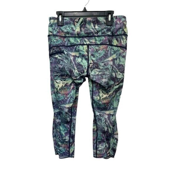 Lululemon Womens 6 Top Speed Run Crop Leggings Iridescent Multi Luxtreme Wicking - Picture 2 of 8